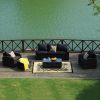 Direct Wicker Aluminum 5-Piece Outdoor Pe Rattan Wicker Sofa Rattan Patio Garden Furniture ,Gray