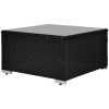Outdoor Garden Patio Furniture 7-Piece Pe Rattan Wicker Sectional Cushioned Sofa Sets With 2 Pillows And Coffee Table
