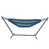 112" Large Size Double Classic Hammock With Stand For 2 Person- Indoor Or Outdoor Use-With Carrying Pouch-Powder-Coated Steel Frame - Durable 450 Poun