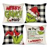 18X18 In Of For Christmas Decorations Green Buffalo Plaid Grinch Christmas Pillow Covers