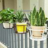 Hanging Railing Planters Flower Pot Holders Metal Planter Racks Fence Potted Stand Mounted Round Plant Baskets Container For Indoor Outdoor Use