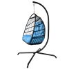 Swing Egg Chair  Stand Indoor Outdoor Wicker Rattan Patio Basket Hanging Chair With C Type Bracket