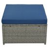 9 Piece Rattan Sectional Seating Group With Cushions And Ottoman, Patio Furniture Sets, Outdoor Wicker Sectional