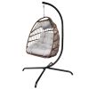 Swing Egg Chair  Stand Indoor Outdoor Wicker Rattan Patio Basket Hanging Chair With C Type Bracket