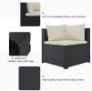 9-Piece Outdoor Patio Large Wicker Sofa Set, Rattan Sofa Set For Garden, Backyard,Porch And Poolside, Gray Wicker