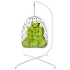 Swing Egg Chair  Stand Indoor Outdoor Wicker Rattan Patio Basket Hanging Chair With C Type Bracket