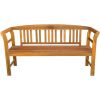 Garden Bench With Cushion 61.8" Solid Acacia Wood