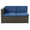9 Piece Rattan Sectional Seating Group With Cushions And Ottoman, Patio Furniture Sets, Outdoor Wicker Sectional