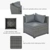 9-Piece Outdoor Patio Large Wicker Sofa Set, Rattan Sofa Set For Garden, Backyard,Porch And Poolside, Gray Wicker