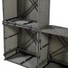 9 Piece Rattan Sectional Seating Group With Cushions And Ottoman, Patio Furniture Sets, Outdoor Wicker Sectional