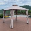 10X10 Ft Outdoor Patio Garden Gazebo Canopy, Outdoor Shading, Gazebo Tent With Curtains