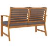 Garden Bench 47.2" With Dark Gray Cushion Solid Acacia Wood