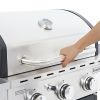 4-Burner Propane Gas Grill With Side Burner, Stainless Steel, Cabinet For Bbq (Only For Pickup)