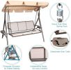 3 Person Patio Swing Seat With Adjustable Canopy For Patio, Garden, Poolside, Balcony