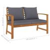 Garden Bench 47.2" With Dark Gray Cushion Solid Acacia Wood