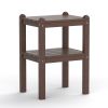 Double Outdoor Side Table, Rectangular Patio Side Table 14.2' X 18.5' X 22.6' In Hdpe, Weather Resistant And Waterproof For Camping, Picnic, Cookouts,