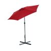 Outdoor Patio Umbrella Table Market Umbrella With Push Button Tilt And 360 Degree Rotation Crank For Garden, Deck, Backyard, Pool Xh
