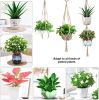 Macrame Plant Hangers With Hooks Hemp Rope Braided Hanging Planter Baskets