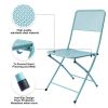 Premium Steel Patio Bistro Set, Folding Outdoor Patio Furniture Sets, 3 Piece Patio Set Of Foldable Patio Table And Chairs