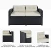 9-Piece Outdoor Patio Large Wicker Sofa Set, Rattan Sofa Set For Garden, Backyard,Porch And Poolside, Gray Wicker