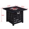 32 In. Square Ceramic Tile Top Outdoor Gas Fire Pit With Lava Rocks-Black, Only For Pick Up