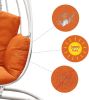 Indoor Outdoor Hanging Egg Swing Chair With Cushion And C Stand;  Egg Shaped Hanging Swing Chair;  Egg-Shaped Hammock Swing Chair Single Seat