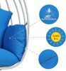 Hanging Egg Chair, Hammock Swing Chair With Hanging Kit, Egg-Shaped Hammock Swing Chair Single Seat For Indoor, Outdoor Bedroom, Patio, Garden, Alumin