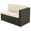 9 Piece Rattan Sectional Seating Group With Cushions And Ottoman, Patio Furniture Sets, Outdoor Wicker Sectional