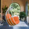 Hanging Egg Chair, Hammock Swing Chair With Hanging Kit, Egg-Shaped Hammock Swing Chair Single Seat For Indoor, Outdoor Bedroom, Patio, Garden, Alumin