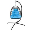 Swing Egg Chair  Stand Indoor Outdoor Wicker Rattan Patio Basket Hanging Chair With C Type Bracket