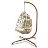 Swing Egg Chair  Stand Indoor Outdoor Wicker Rattan Patio Basket Hanging Chair With C Type Bracket