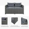 9-Piece Outdoor Patio Large Wicker Sofa Set, Rattan Sofa Set For Garden, Backyard,Porch And Poolside, Gray Wicker