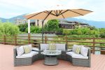 Direct Wicker Outdoor And Garden Patio Sofa Set 6Pcs Reconfigurable Stylish And Modern Style With Seat Cushion And Coffee Table
