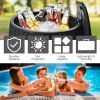 9.5 Gallon 4-In-1 Patio Rattan Cool Bar Cocktail Table Side Table Xh