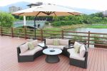 Direct Wicker Outdoor And Garden Patio Sofa Set 6Pcs Reconfigurable Stylish And Modern Style With Seat Cushion And Coffee Table