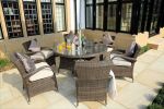 Direct Wicker Outdoor Patio Furniture 7Pcs Cast Aluminum Dining Table And Chair