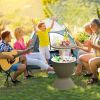 3 In 1 8 Gallon Patio Rattan Cooler Bar Table With Adjust Ice Bucket