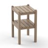 Double Outdoor Side Table, Rectangular Patio Side Table 14.2' X 18.5' X 22.6' In Hdpe, Weather Resistant And Waterproof For Camping, Picnic, Cookouts,