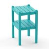 Double Outdoor Side Table, Rectangular Patio Side Table 14.2' X 18.5' X 22.6' In Hdpe, Weather Resistant And Waterproof For Camping, Picnic, Cookouts,