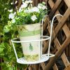 Hanging Railing Planters Flower Pot Holders Metal Planter Racks Fence Potted Stand Mounted Round Plant Baskets Container For Indoor Outdoor Use