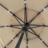 3 Tiers And 8 Ribs Outdoor Umbrella With 32 Led Lights,Patio Table Umbrella With Push Button Tilt And Crank,Beige