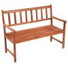 Patio Bench With Cushion 47.2" Solid Acacia Wood