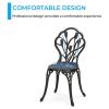 3-Piece Bistro Table Set, Cast Aluminum Outdoor Bistro Furniture Set, Patio Bistro Sets With Small Round Table And 2 Chairs For Porch, Lawn, Garden, B