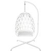 Swing Egg Chair  Stand Indoor Outdoor Wicker Rattan Patio Basket Hanging Chair With C Type Bracket