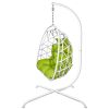 Swing Egg Chair  Stand Indoor Outdoor Wicker Rattan Patio Basket Hanging Chair With C Type Bracket