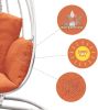 Hanging Egg Chair, Hammock Swing Chair With Hanging Kit, Egg-Shaped Hammock Swing Chair Single Seat For Indoor, Outdoor Bedroom, Patio, Garden, Alumin