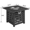32 In. Square Ceramic Tile Top Outdoor Gas Fire Pit With Lava Rocks-Black, Only For Pick Up