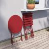 Sr Steel Patio Bistro Set, Folding Outdoor Patio Furniture Sets, 3 Piece Patio Set Of Foldable Patio Table And Chairs