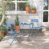Sr Steel Patio Bistro Set, Folding Outdoor Patio Furniture Sets, 3 Piece Patio Set Of Foldable Patio Table And Chairs