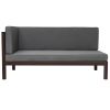 Outdoor Wood Patio Backyard 4-Piece Sectional Seating Group With Cushions And Table X-Back Sofa Set For Small Places